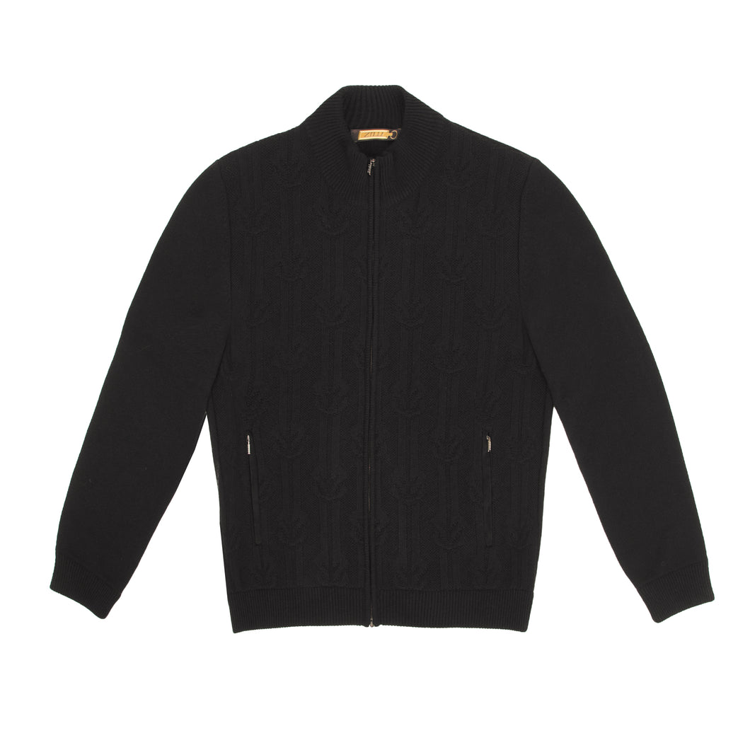Cardigan black with a lock on the front