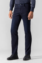 Загрузить изображение в средство просмотра галереи, Navy jeans &quot;Micro Griffon&quot; embroidery with suede calfskin inlay
