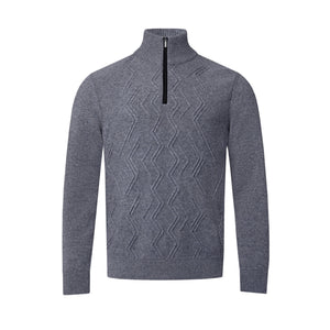 Smoke-grey zipped funnel neck Sweater