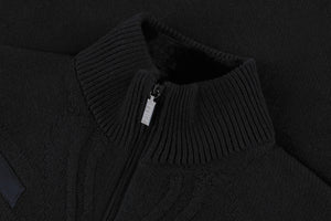 Zipped cardigan in black