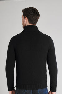 Zipped cardigan in black