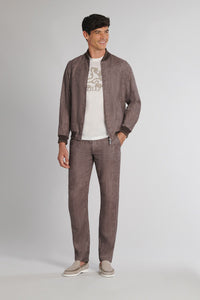 Taupe trousers, slim fit
