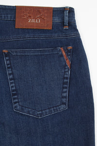 Jeans with croco brown logo
